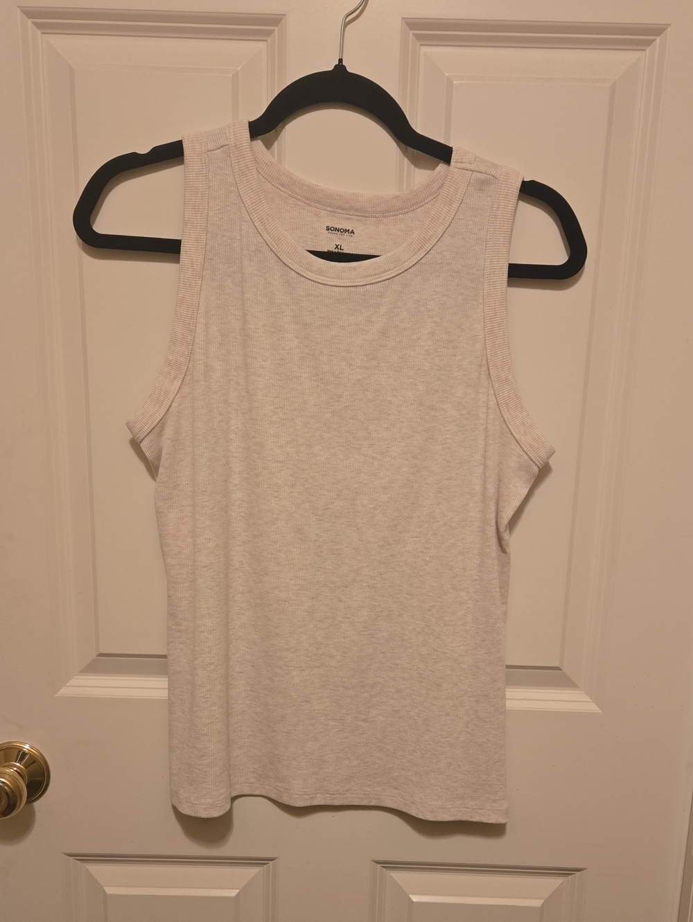 Sonoma Oatmeal Ribbed Crewneck Tank Top